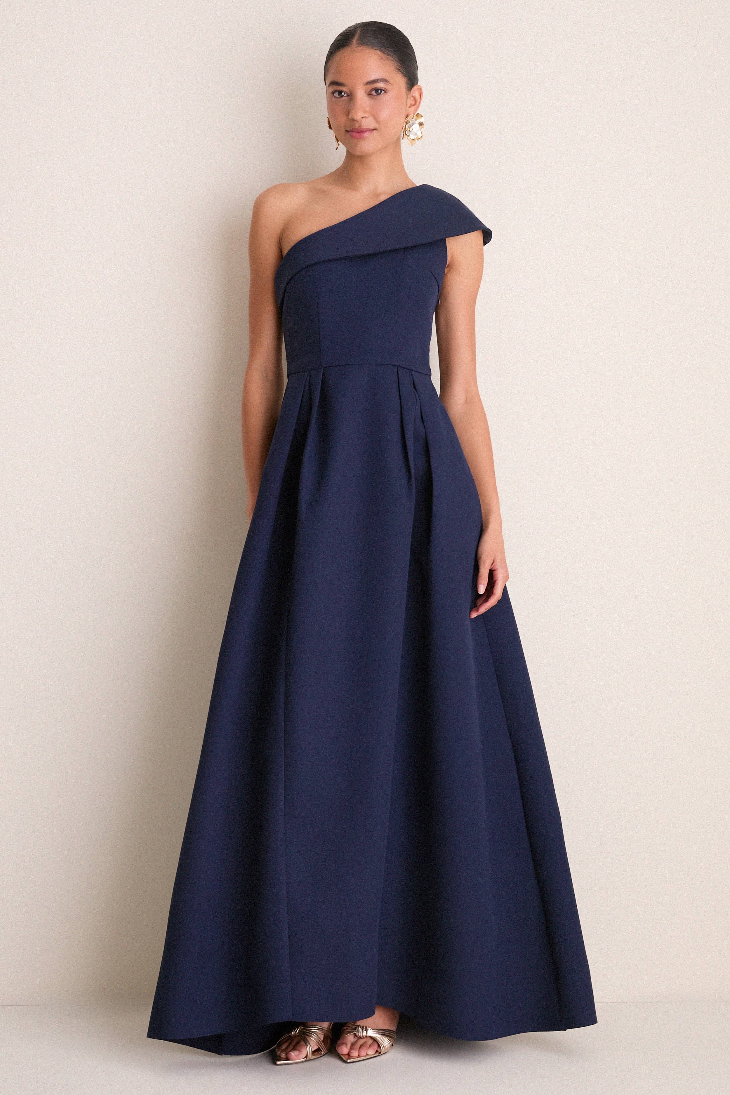 【美品】ACATE アカーテ SIROCCO　NAVY Navy Saphine One Shoulder Gown | ELLIATT