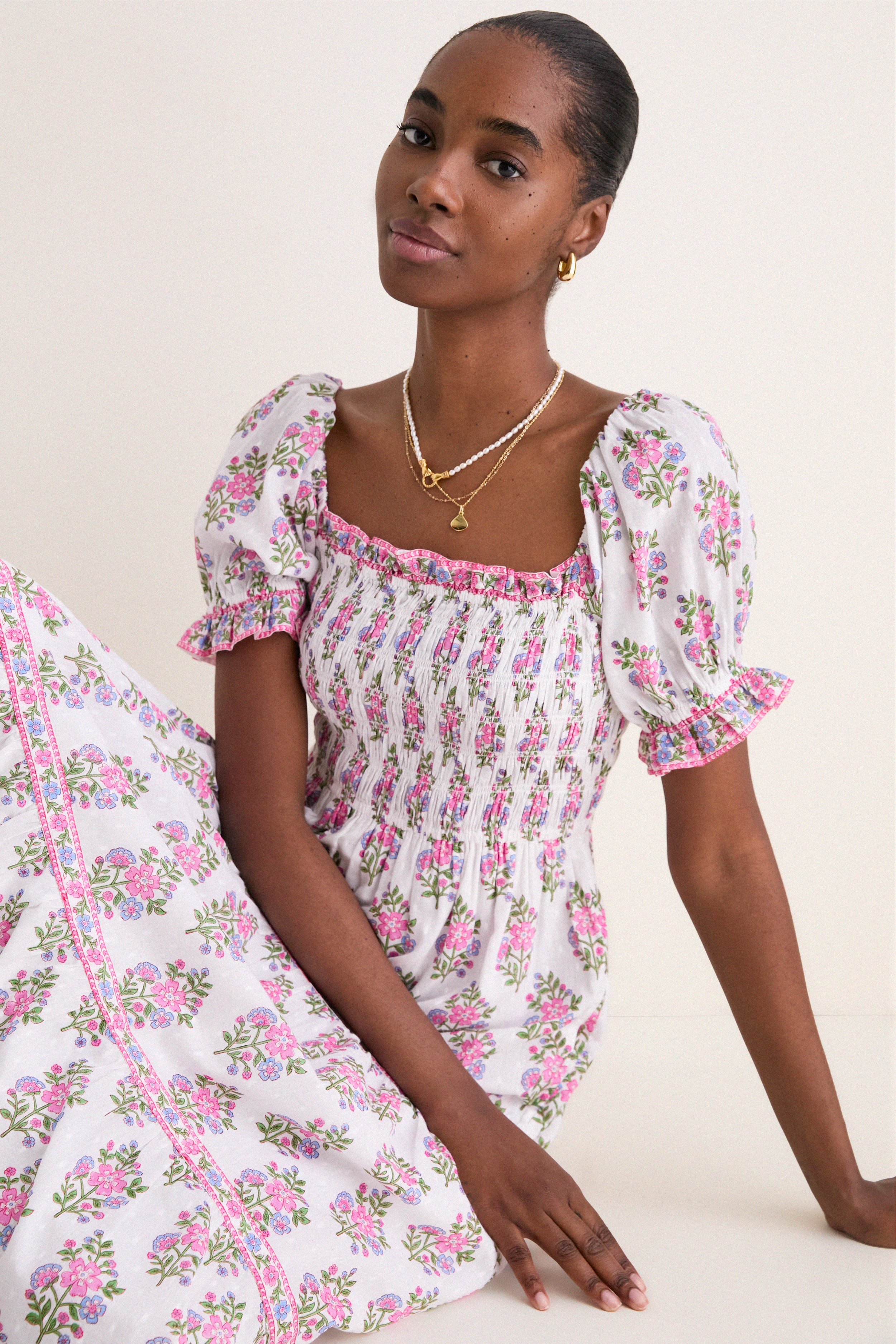 Schiffly Folk Posey Palermo Dress | Pink City Prints