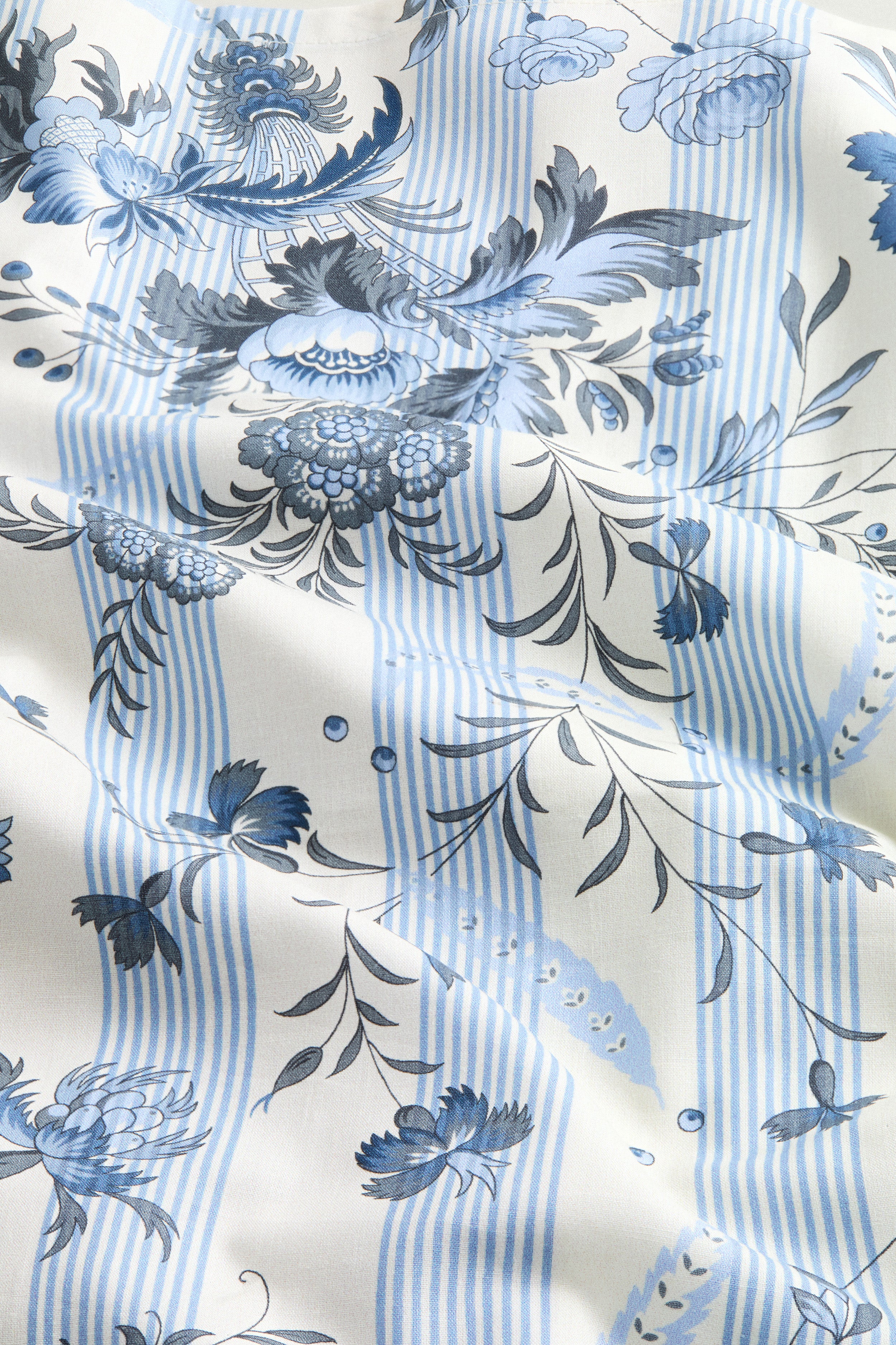 Dusty Blue Powder Room Chintz Printed Napkins Set of 4