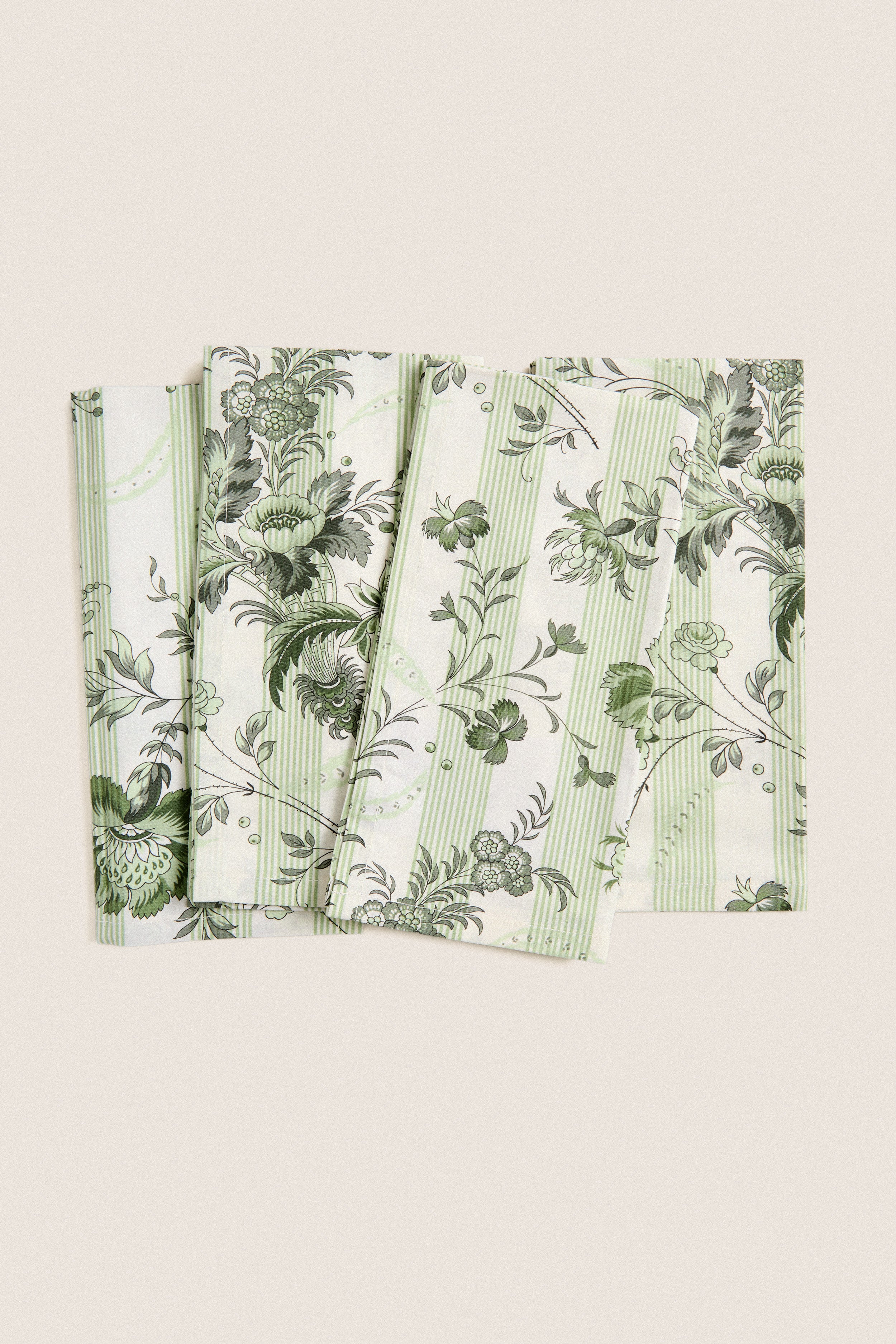 Sage Powder Room Chintz Printed Napkins Set of 4