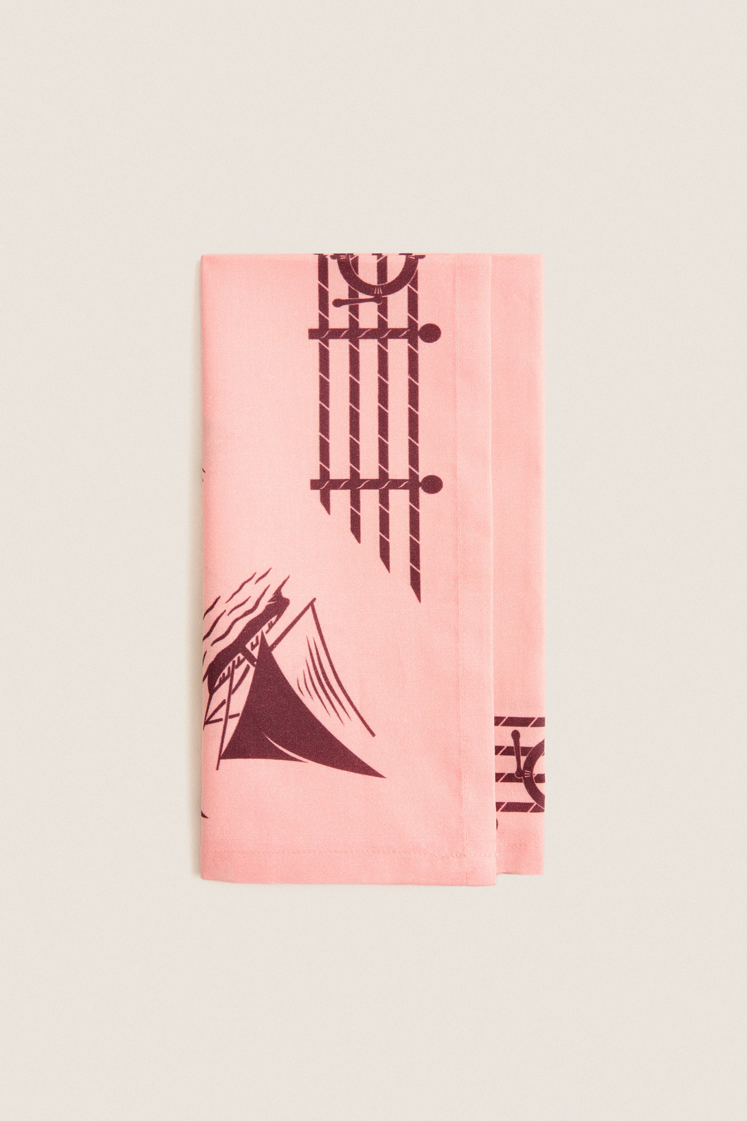 Multi Color Ships Printed Napkins Set of 4