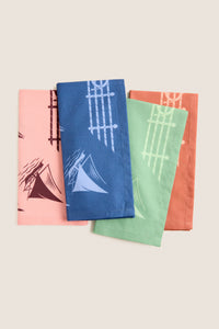 Multi Color Ships Printed Napkins Set of 4