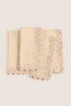 Khaki Eyelet Embroidered Napkins Set of 4
