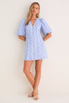 Baby Blue Ditsy Floral Marcy Mini Dress