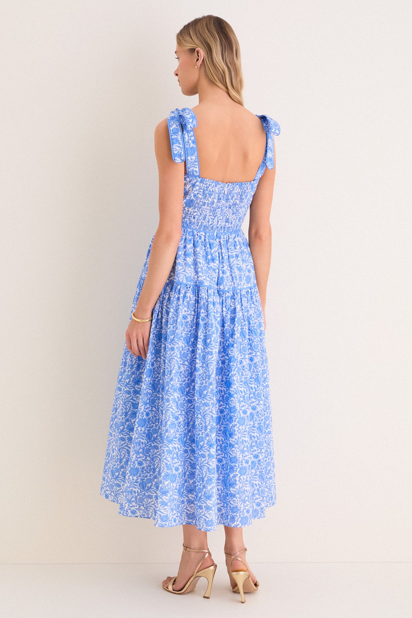 Hyacinth House Chinoiserie Floral Julie Maxi Dress Chinoiserie Rose Floral / S