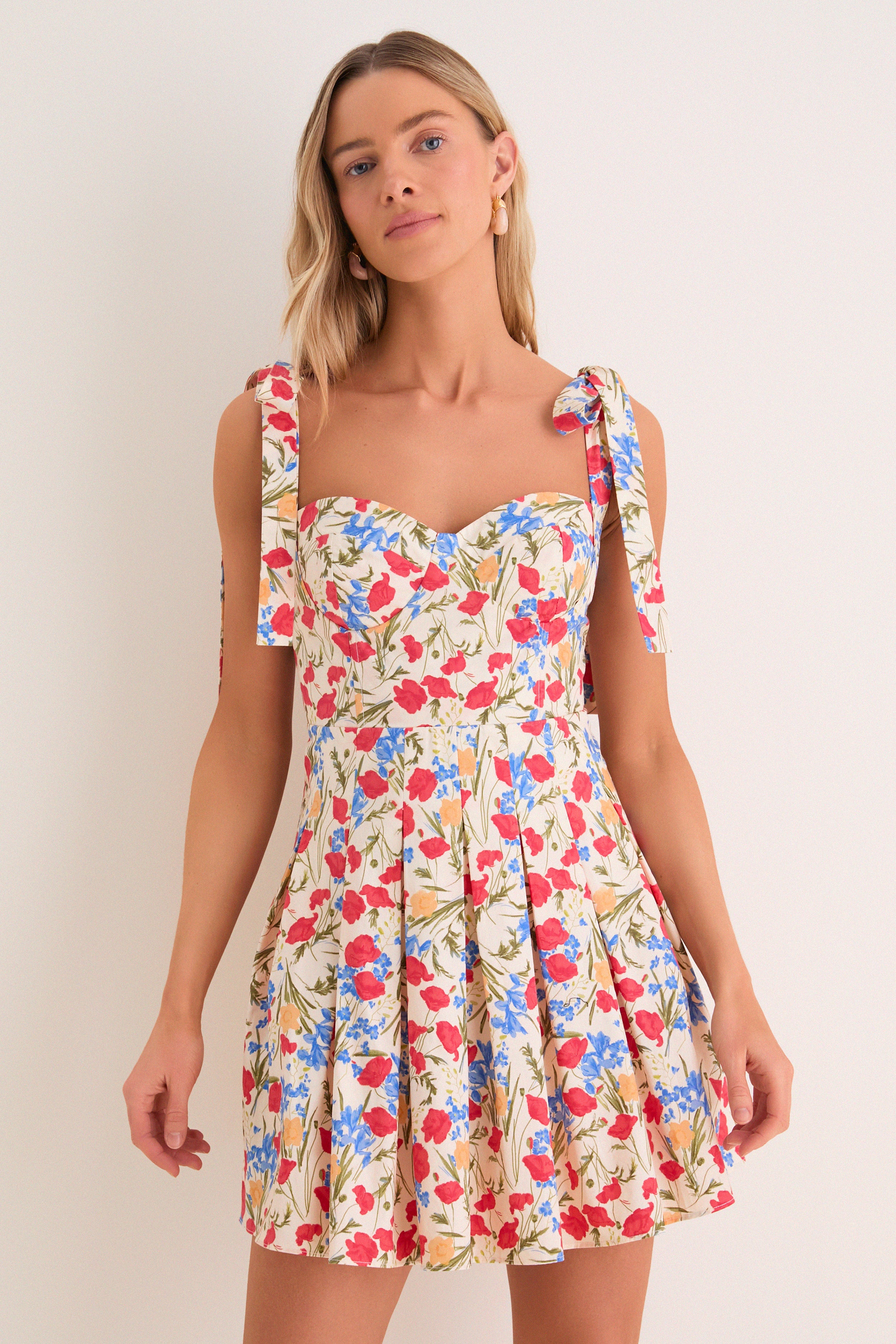 Poppy Fields Floral Jenna Mini Dress | Hyacinth House
