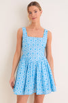 Blue Palm Eyelet Blair Mini Dress