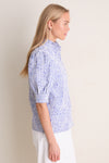 Blue Embroidered Gingham Louisa Blouse
