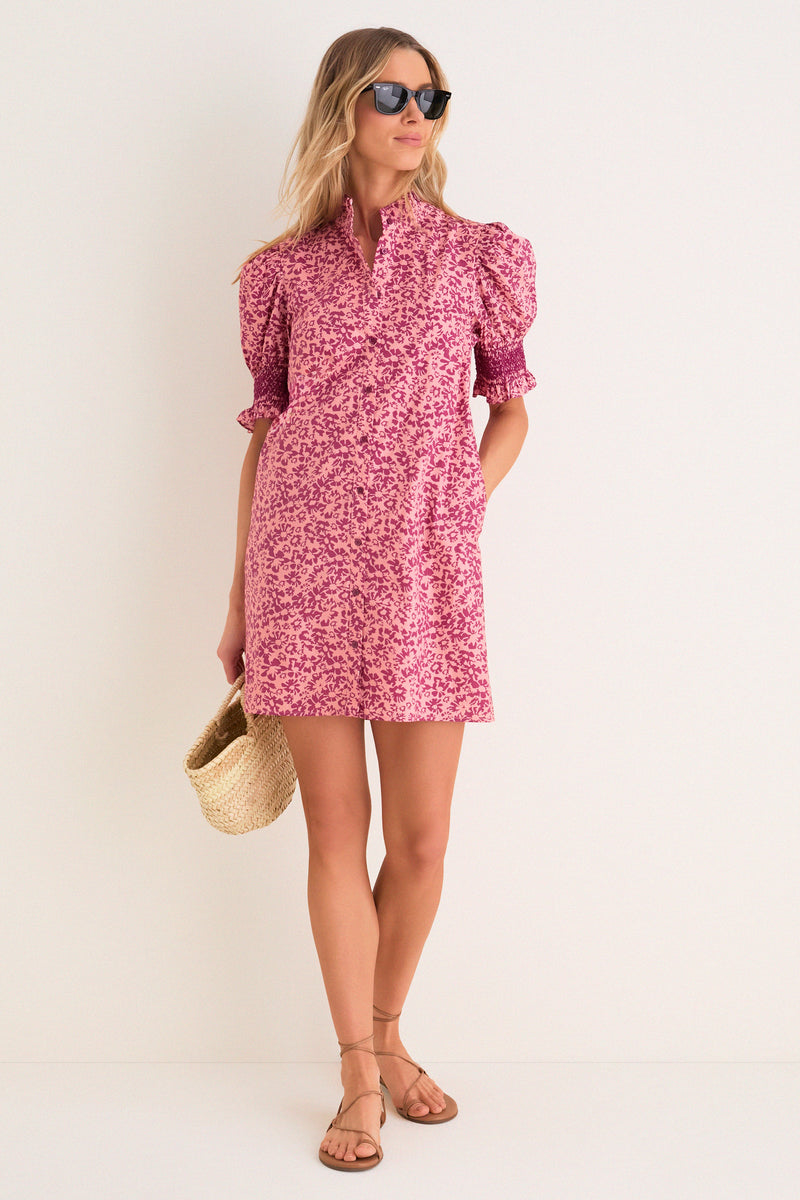 Pink & Maroon Ditsy Floral Lou Lou Mini Dress