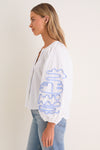 White & Blue Stripe Stella Blouse