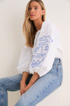 White & Blue Stripe Stella Blouse