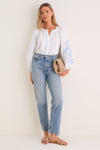 White & Blue Stripe Stella Blouse