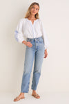 White & Blue Stripe Stella Blouse