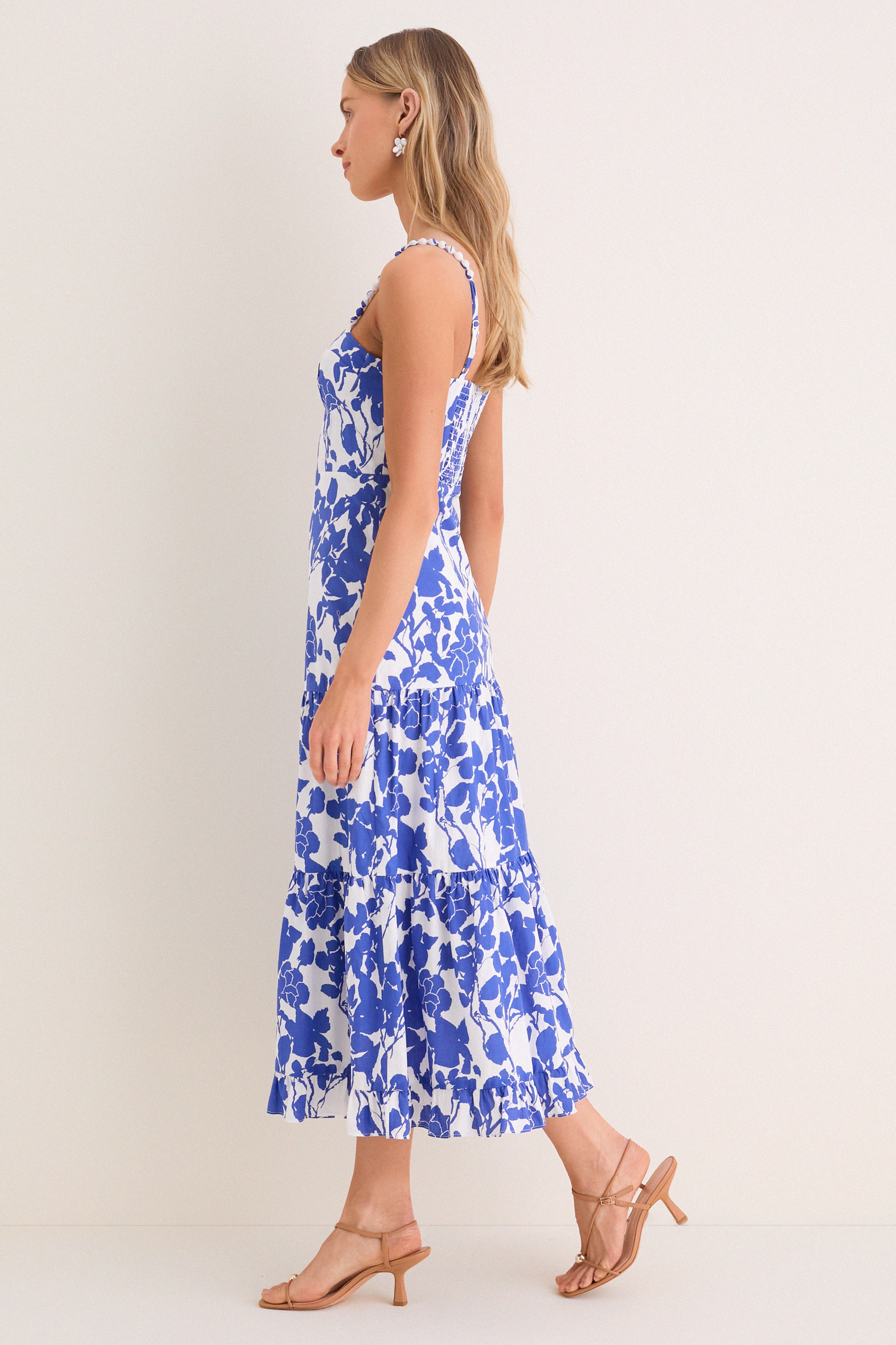 Blue Floral Rachel Maxi Dress