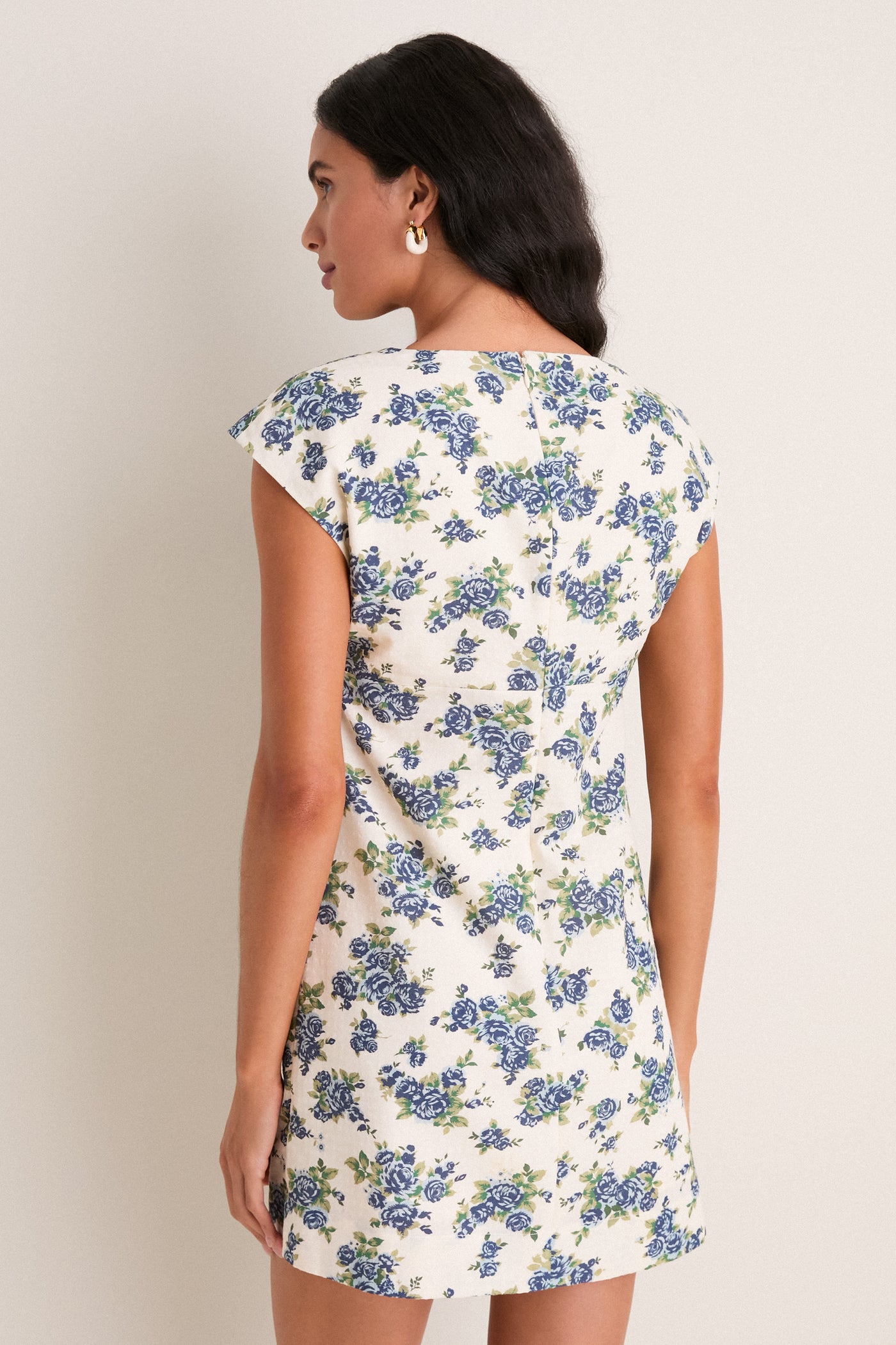 roseate floral mini dress in blue Royal Blue Floral Slip Mini Dress – Gabi Swimwear main image 0