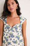 Blue Bouquet Floral Rosamund Mini Dress