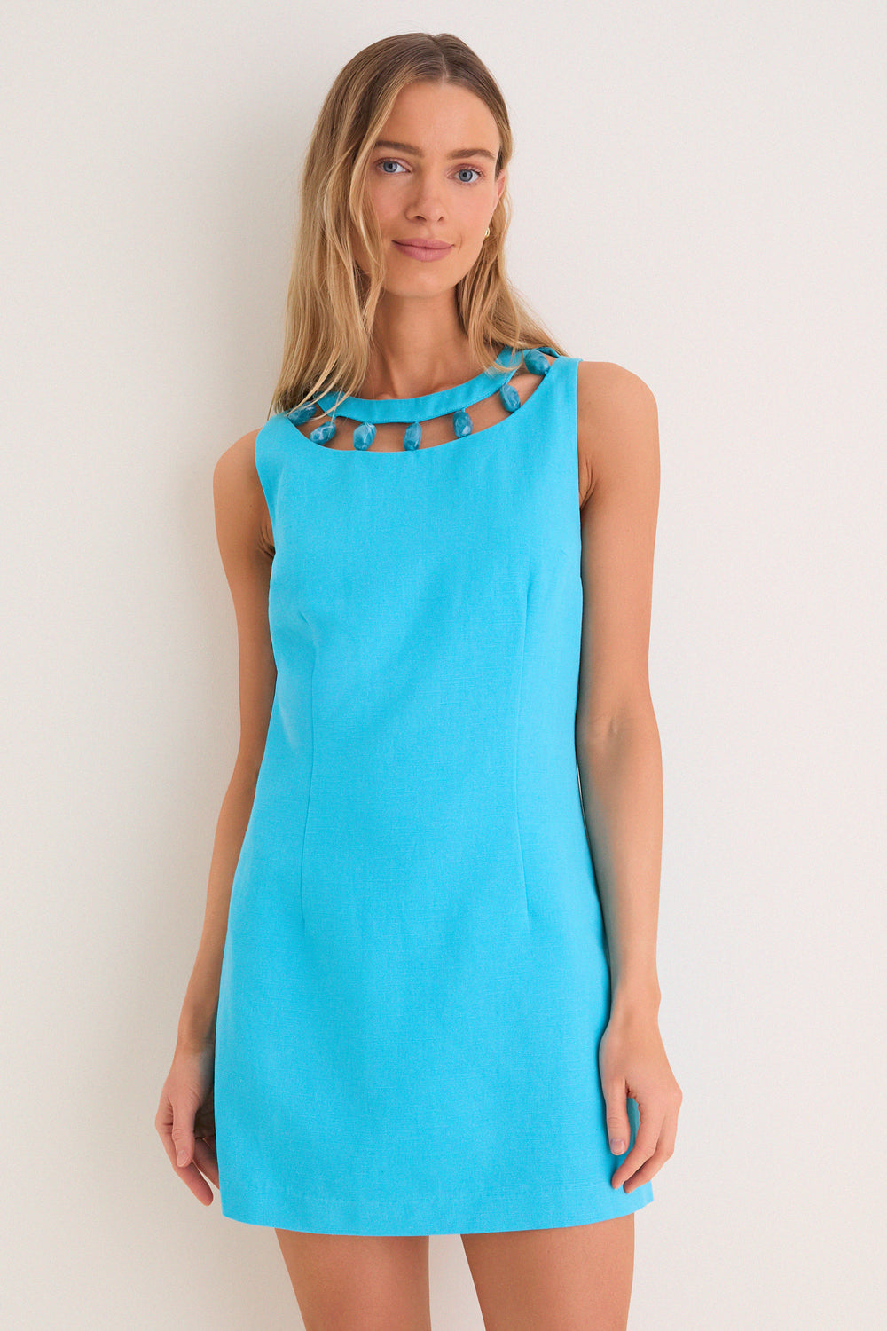 Aqua Beaded Dottie Mini Dress | Hyacinth House Aqua Beaded Dottie Mini Dress | Hyacinth House