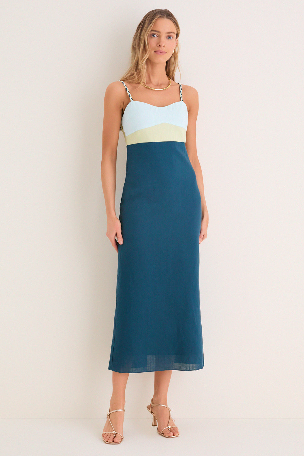 Ocean Mist Colorblock Linen Hailey Maxi Dress | Hyacinth House Ocean Mist Colorblock Linen Hailey Maxi Dress | Hyacinth House