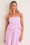 Lilac Eyelet Calla Top