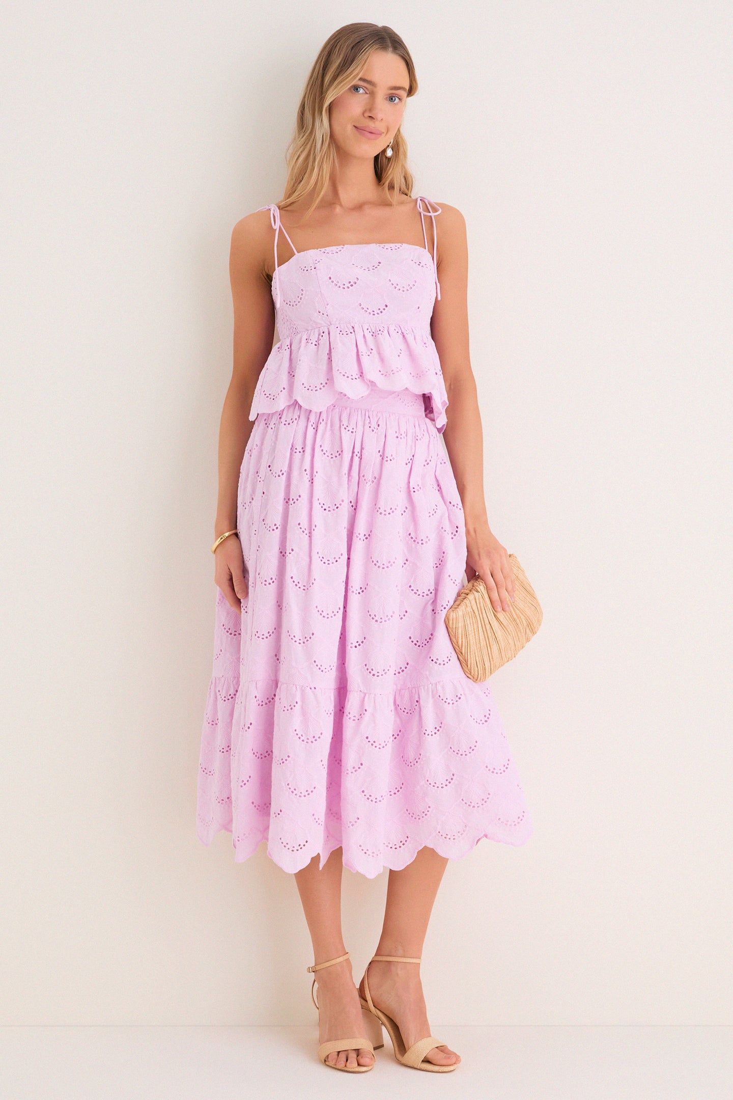 Lilac Eyelet Calla Top