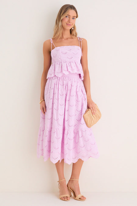 Lilac Eyelet Calla Top