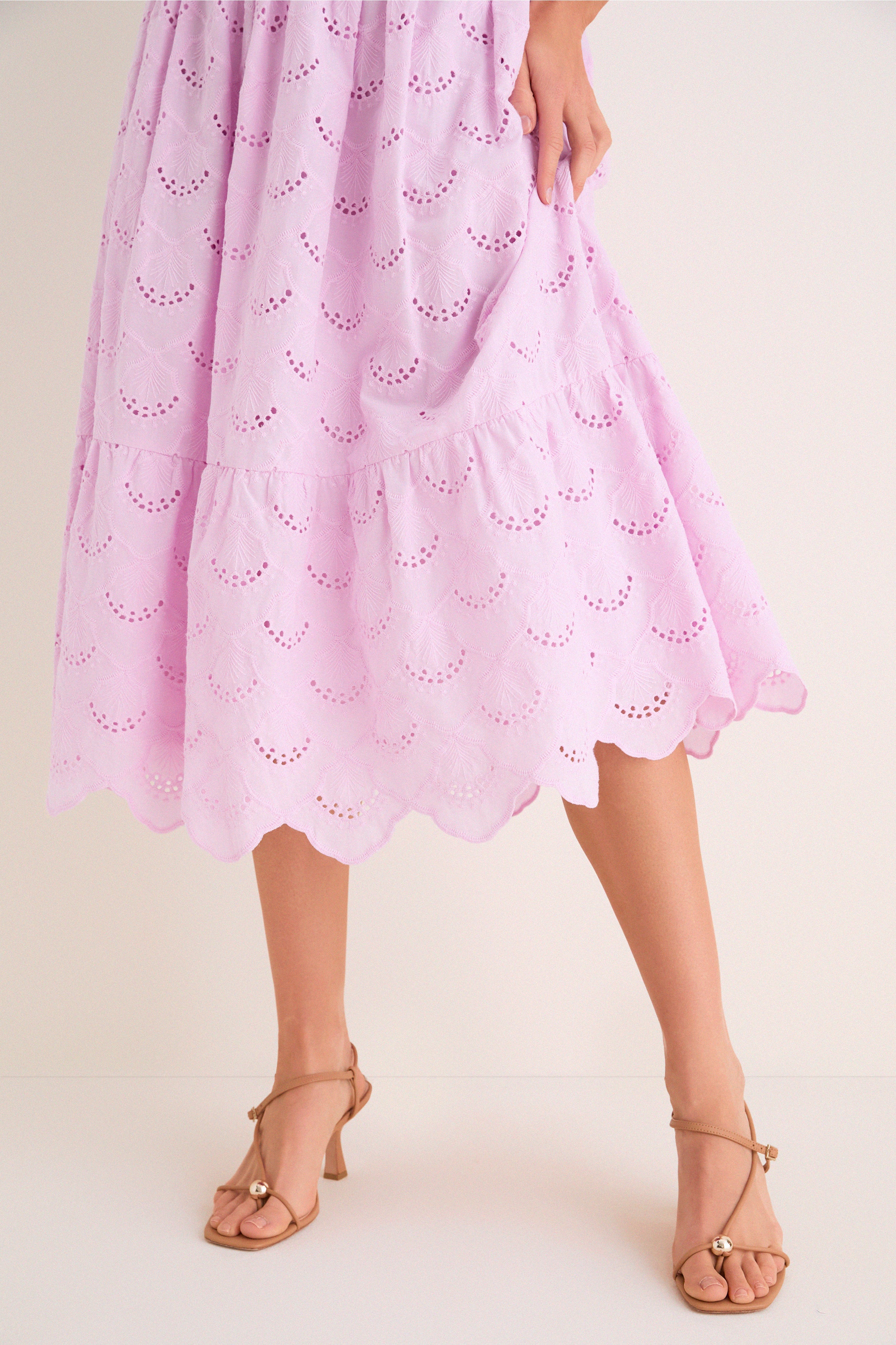 スカート Hyacinth Skirt THETOE Lilac Eyelet Carter Midi Skirt | Hyacinth House