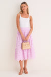 Lilac Eyelet Carter Midi Skirt
