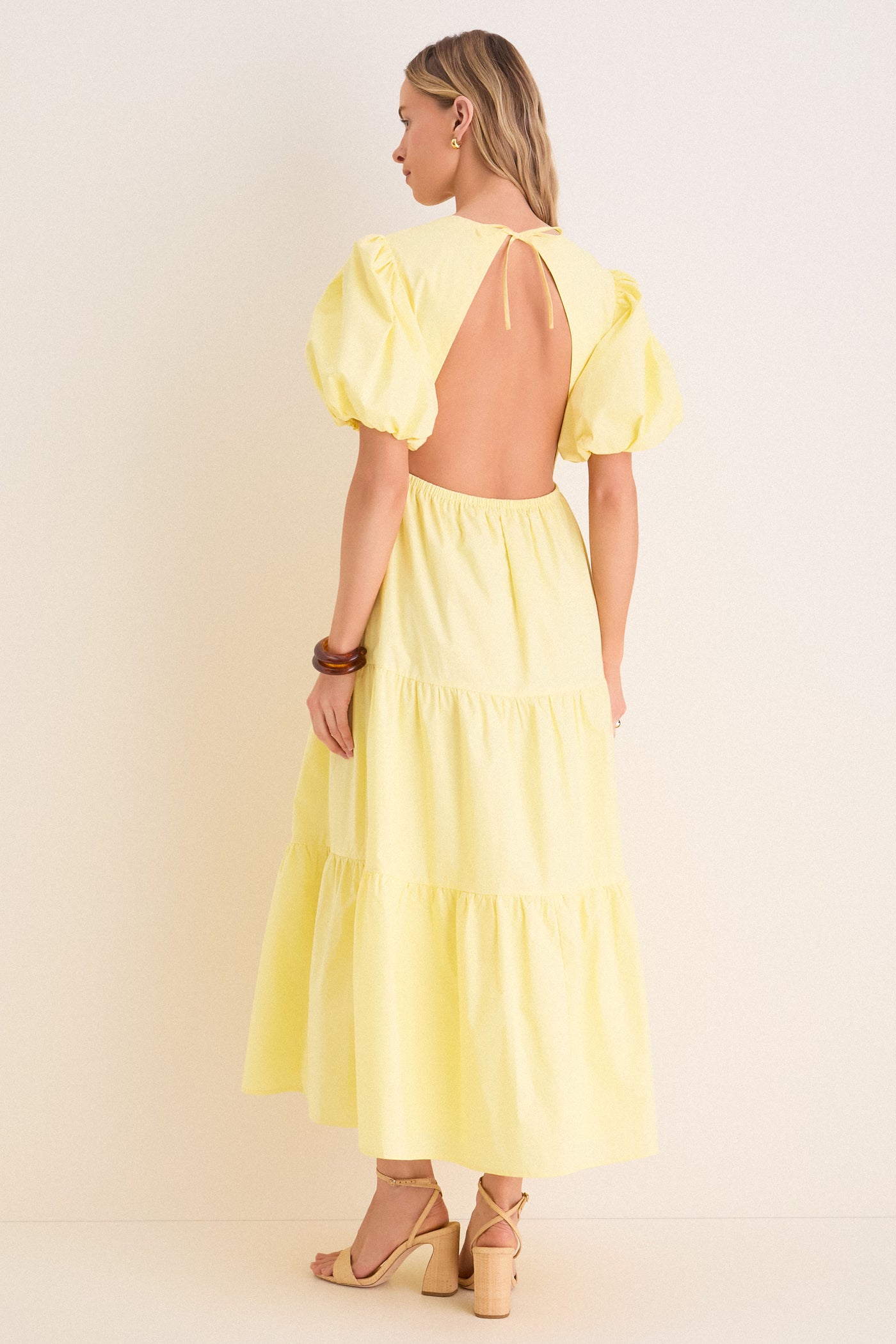 butter yellow silk dress Hyacinth House Butter Yellow Goldie Maxi Dress Butter Yellow / XS