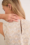 Tan Seashell Eyelet Sandy Tank