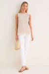 Tan Seashell Eyelet Sandy Tank
