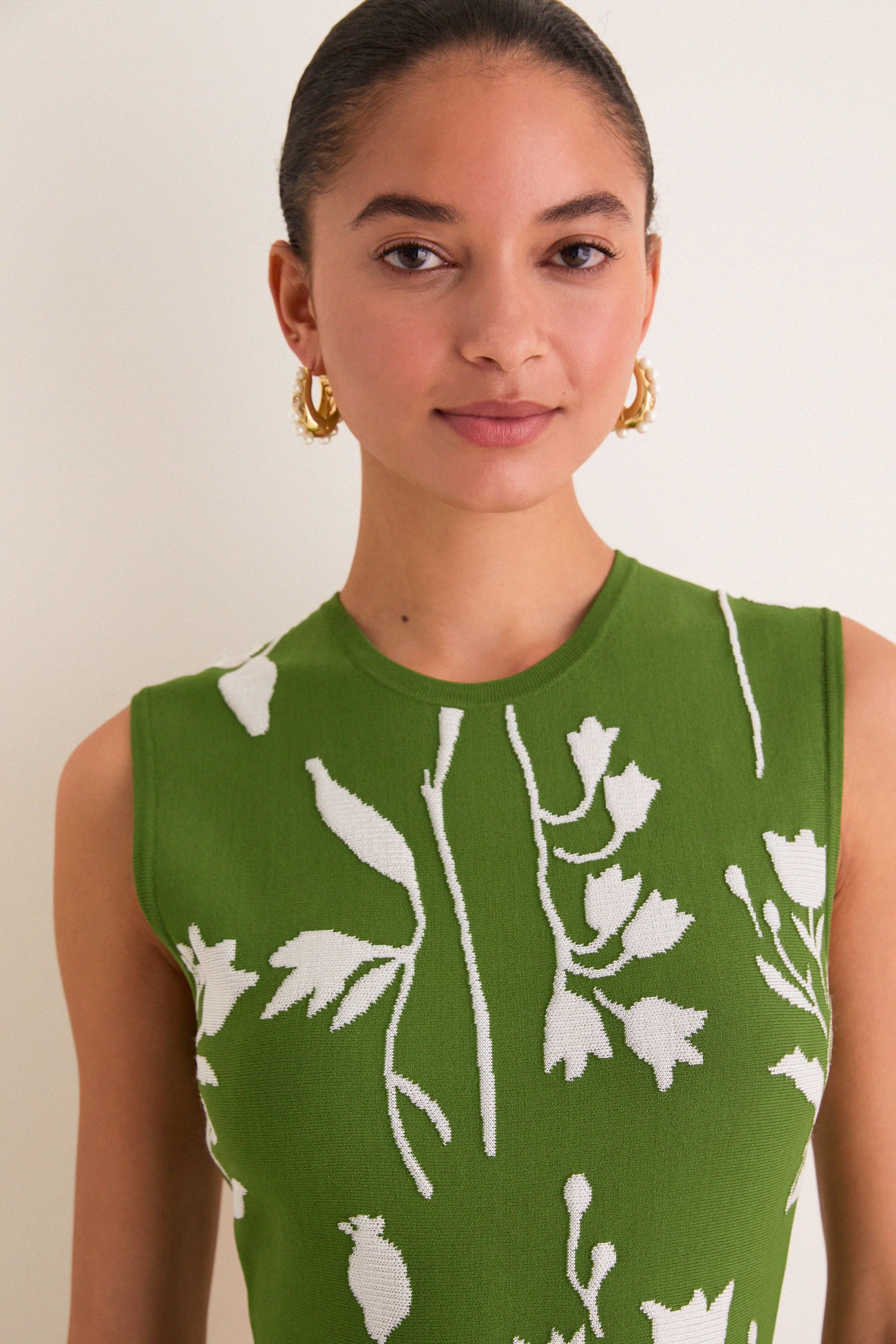 Cactus and Cream Jacquard Mini Dress | Lela Rose