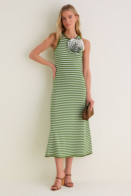 green emerald velvet dress Betsy & Adam Metallic Cutout-Back Halter Gown - Jade Green