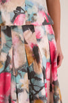 Mist Multi Floral Printed Cotton Full Skirt