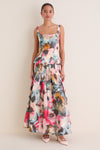 Mist Multi Floral Printed Cotton Full Skirt