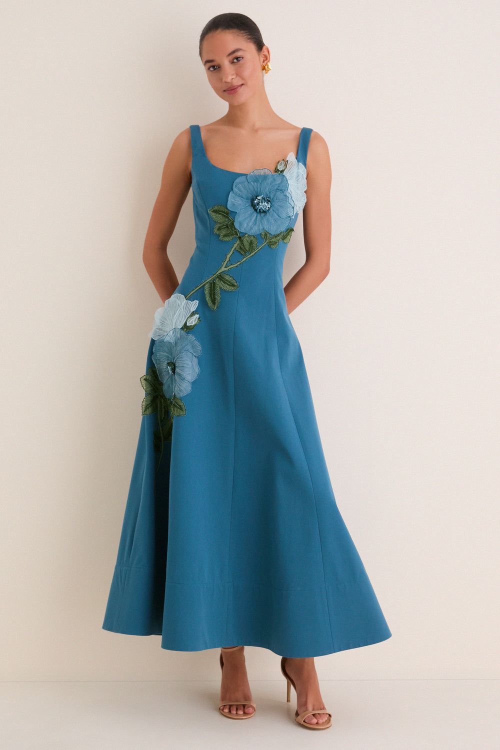 Mallard Peony Embroidered Full Dress