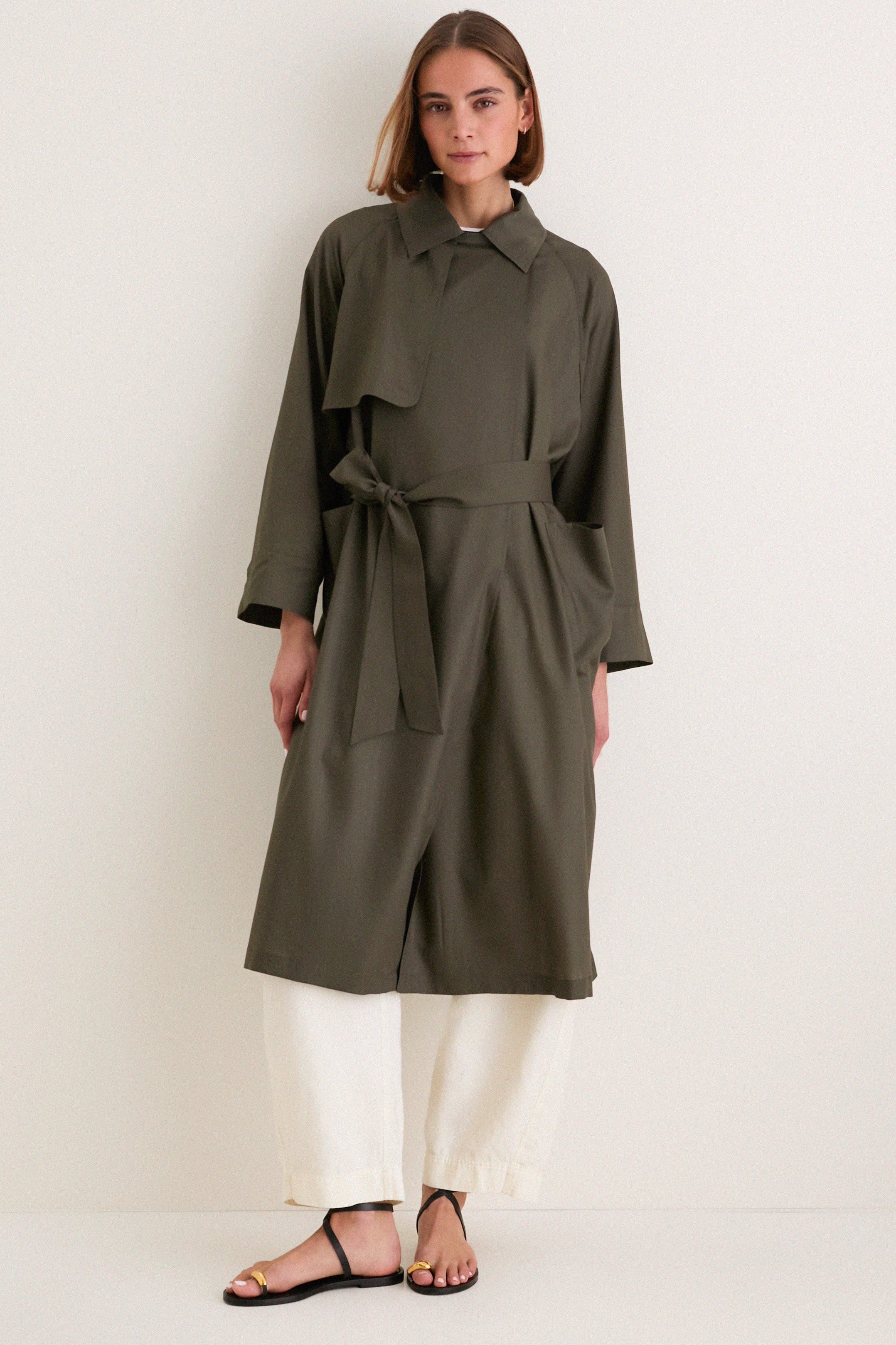 Army Green Tropical Coat | Herno