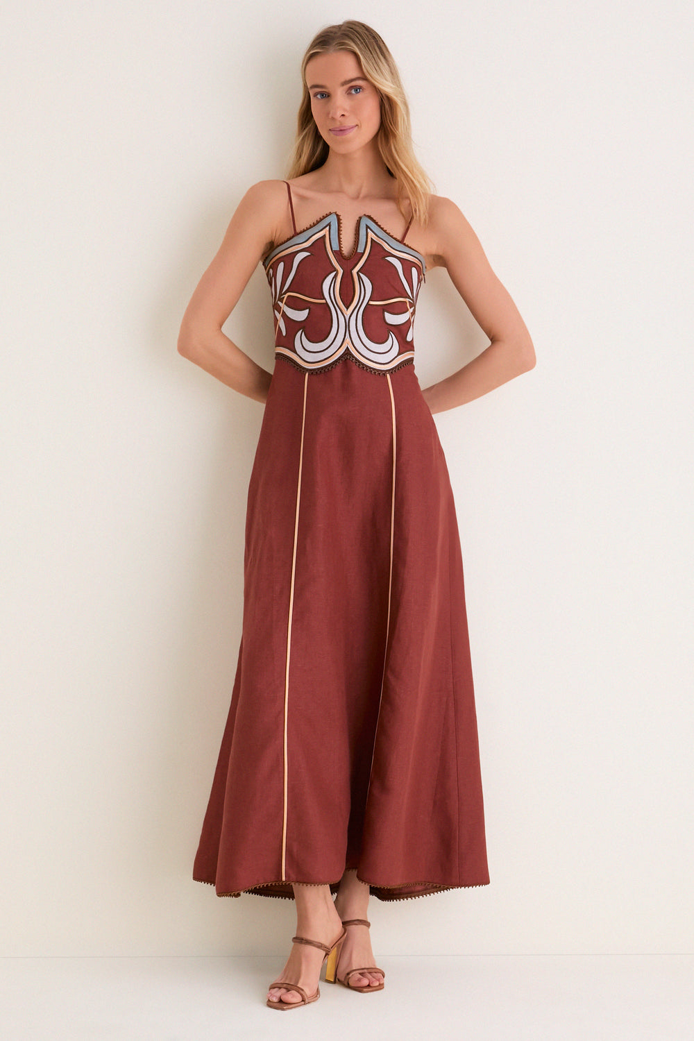 Terracotta Carolina Midi Dress | Lug Von Siga Terracotta Carolina Midi Dress | Lug Von Siga