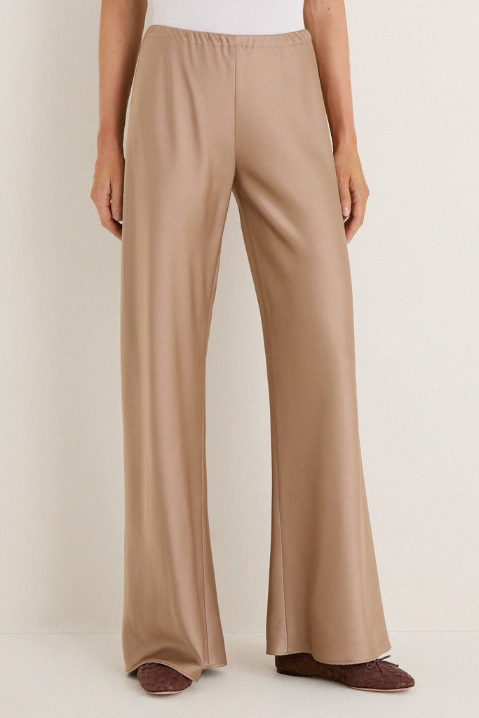 Latte Double Face Satin Colby Pant