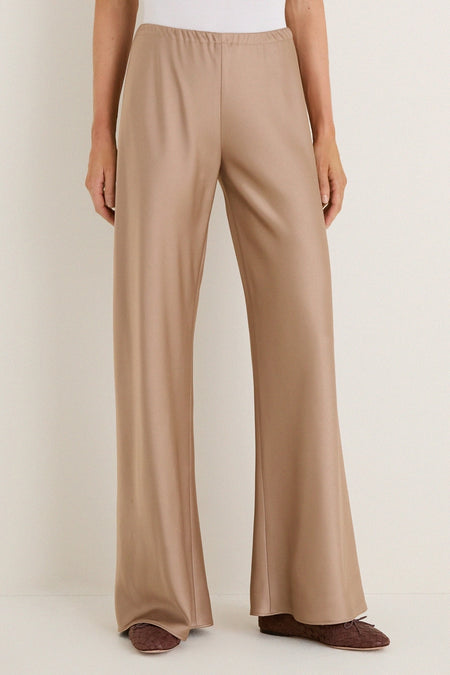 Latte Double Face Satin Colby Pant