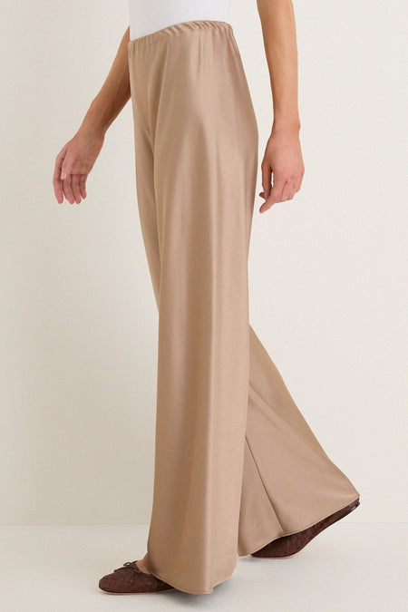 Latte Double Face Satin Colby Pant