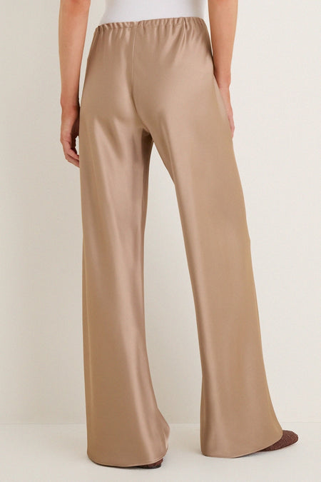 Latte Double Face Satin Colby Pant