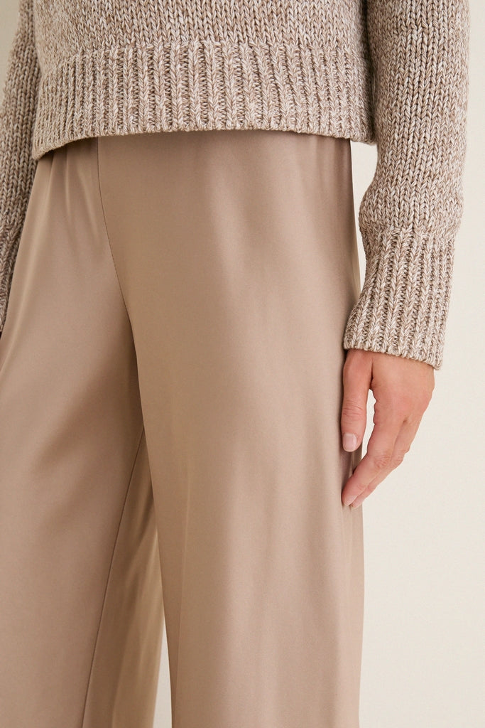 Latte Double Face Satin Colby Pant