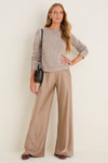Latte Double Face Satin Colby Pant