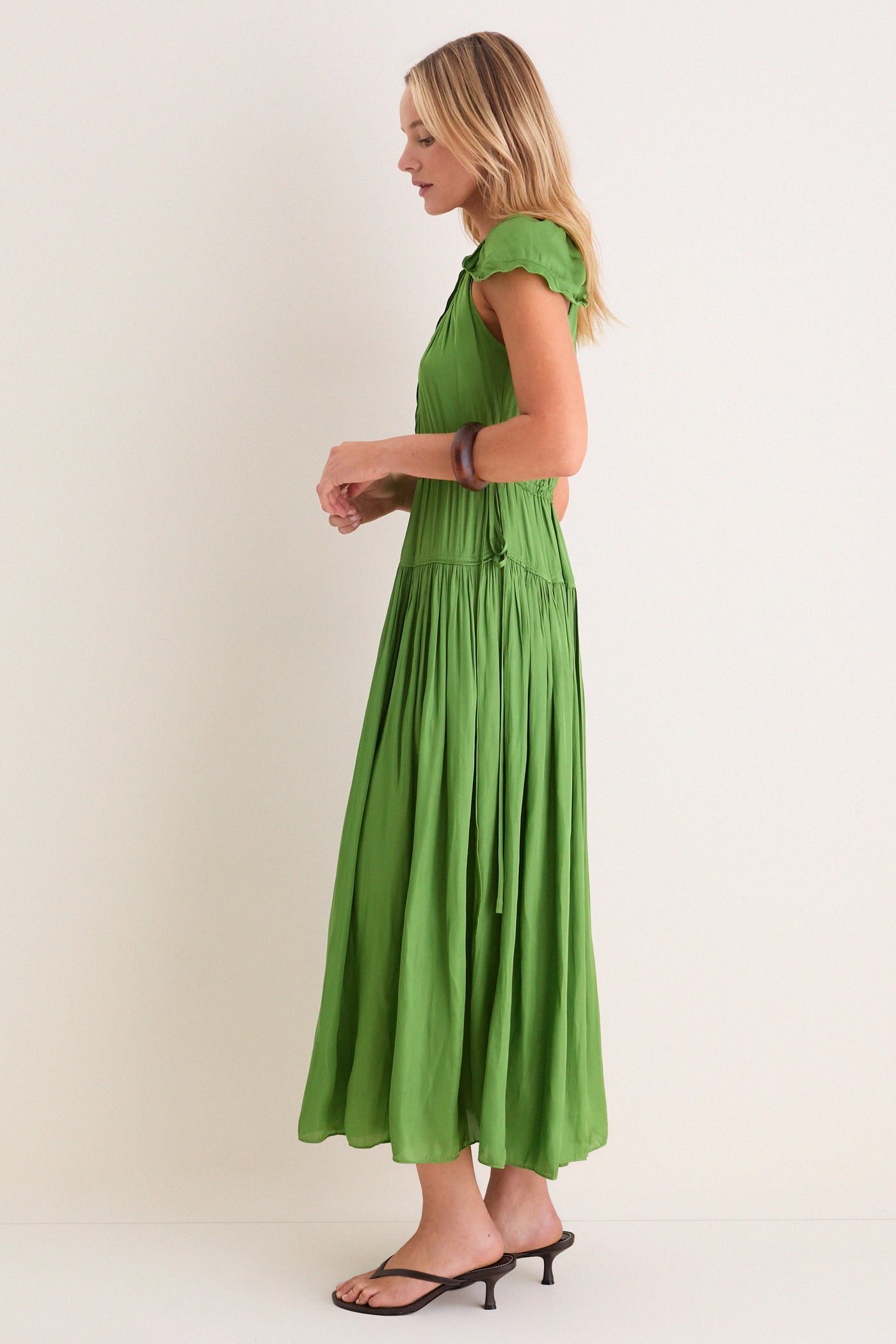 cactus green dress Veronica Beard Izaren Halter Maxi Dress | Cactus