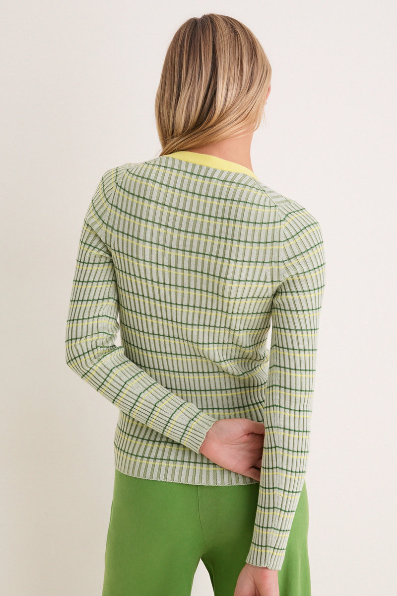 Celadon, Cactus and Sunshine Striped Iggy Cardigan