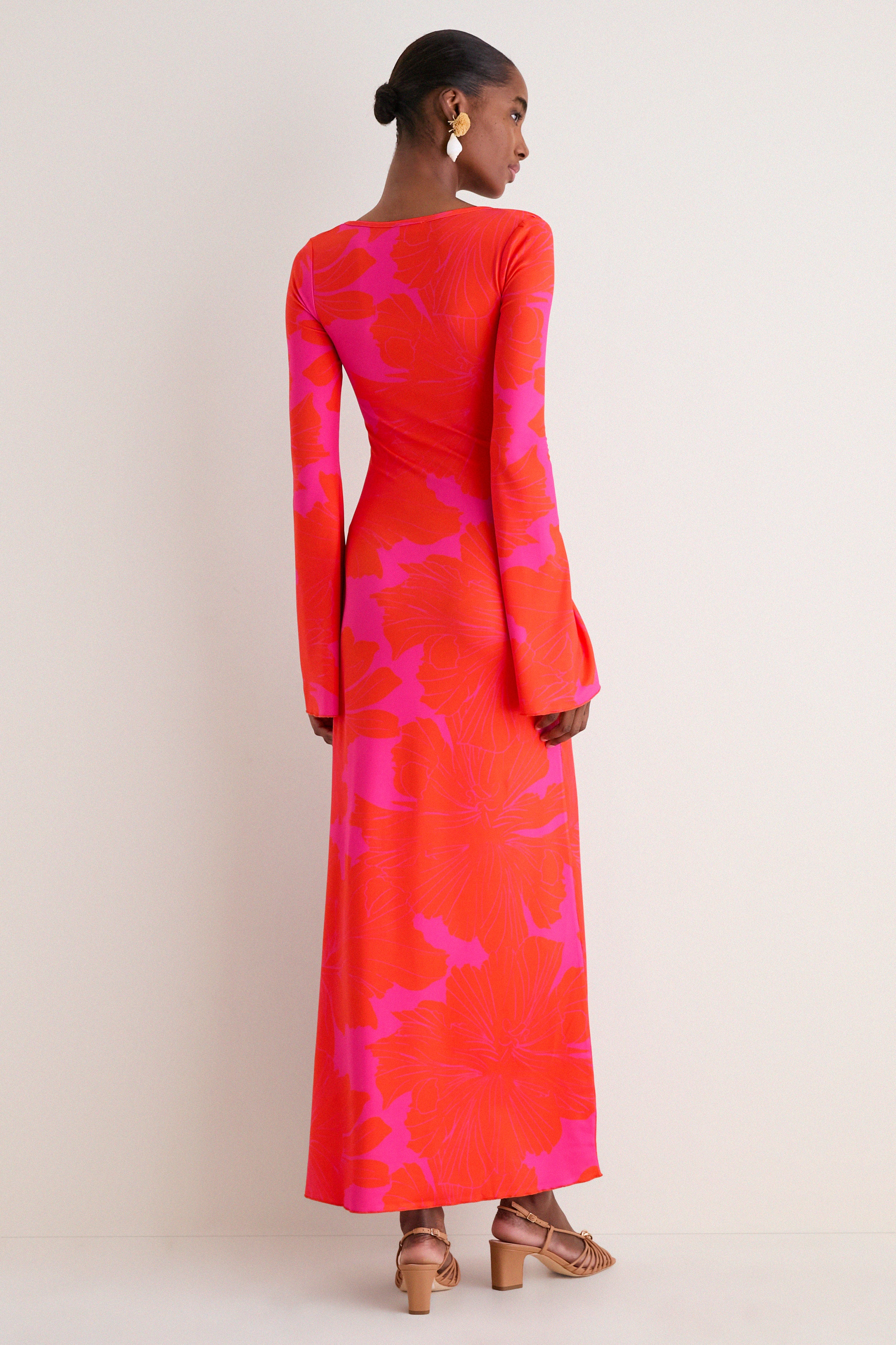 Coral Blossom Diana Bell Dress
