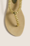 Grey Green Beaded Thong Sandals