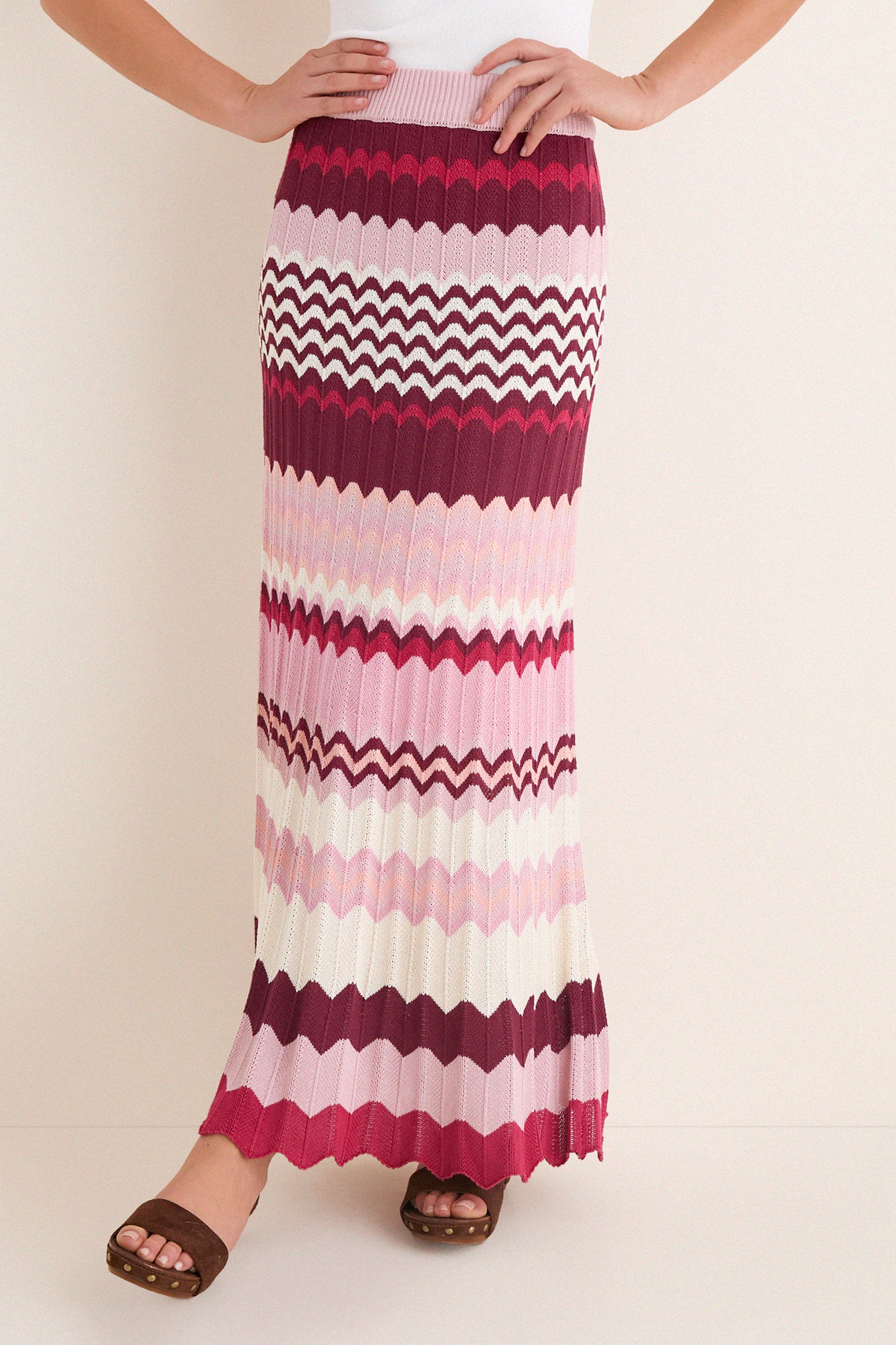 La Vie En Rose Stripe Sylvie Skirt
