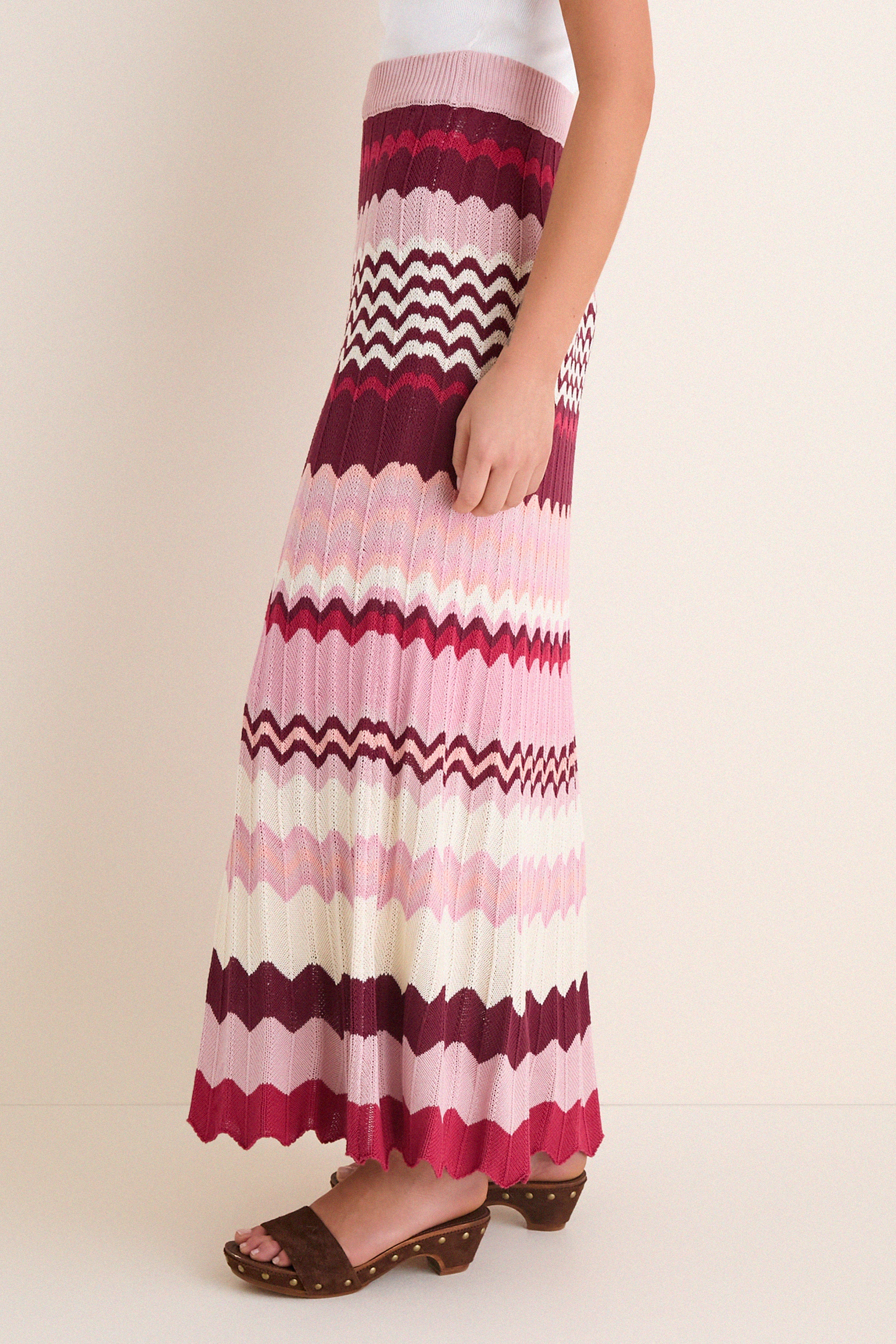 La Vie En Rose Stripe Sylvie Skirt