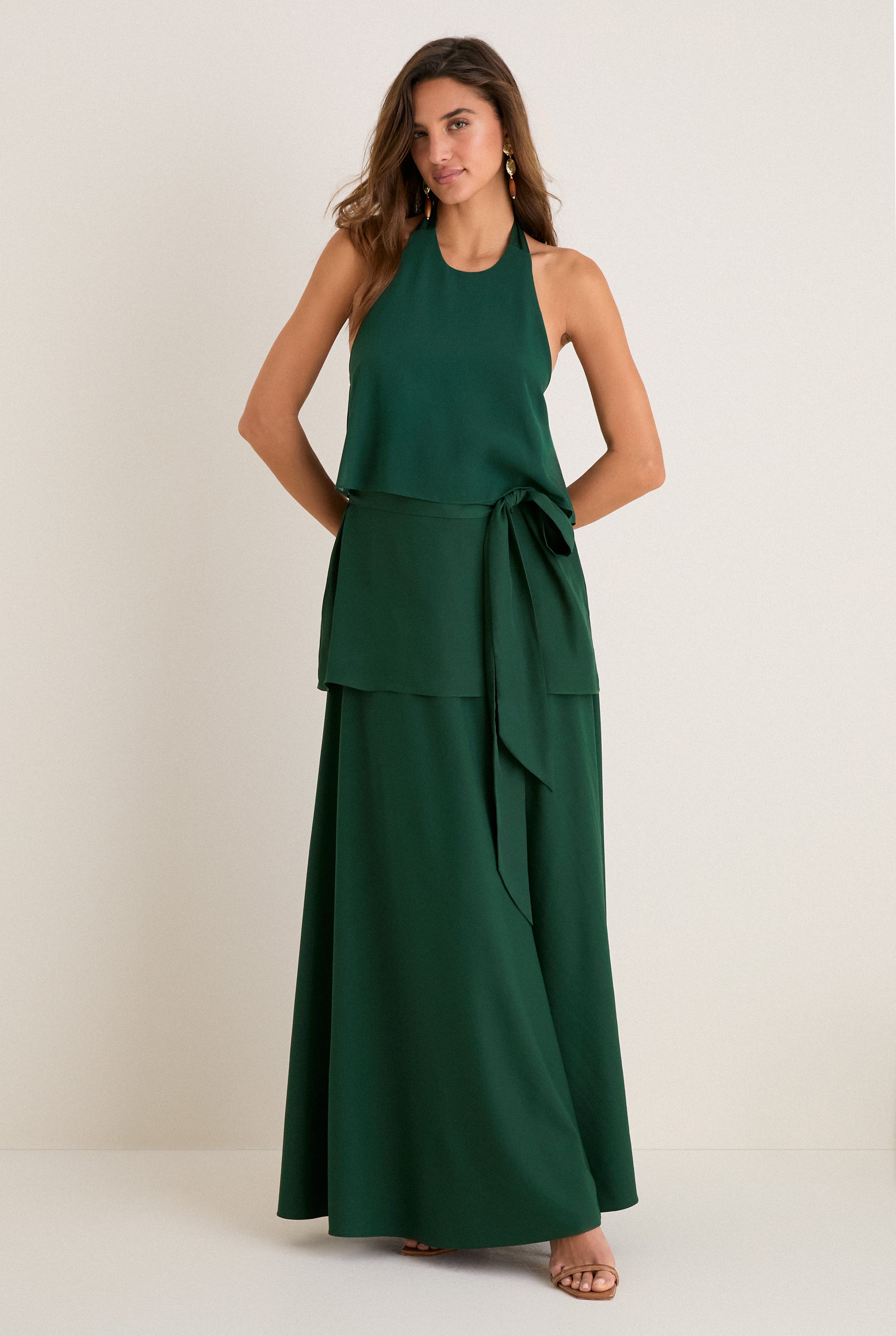 Verdant Green Crepe Claudette Top